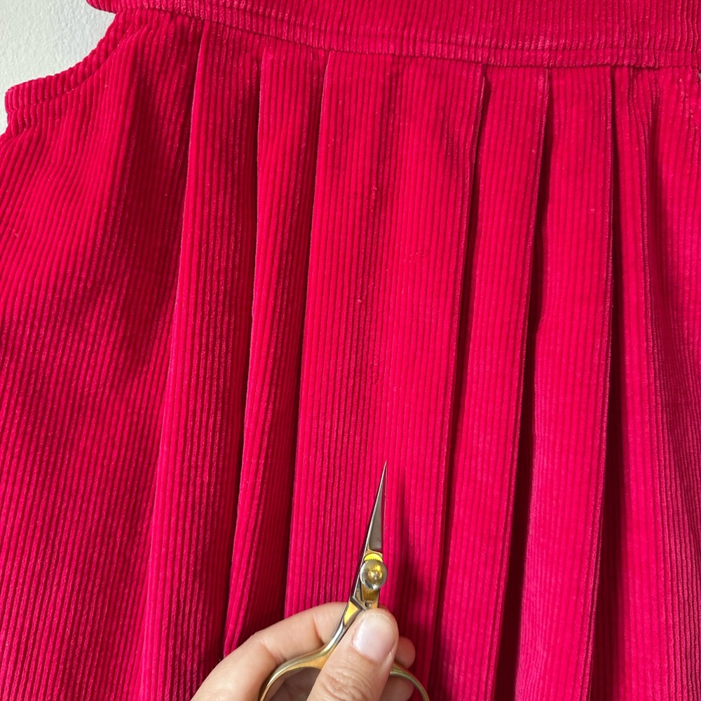 Mine Alone Raspberry Corduroy Pleated Pinafore Dress Size 4T - Picture 16 of 16